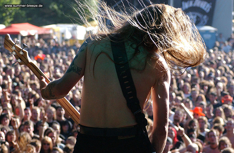 Bild eines Mitglieds der Band Amon Amarth beim Live-Auftritt